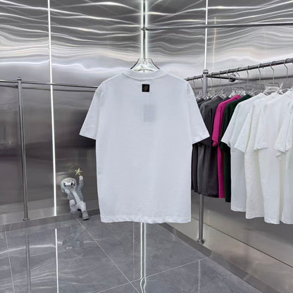 260323 New high-quality T-shirt with printed and embroidered collar design