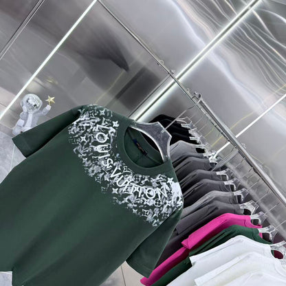 260323 New high-quality T-shirt with printed and embroidered collar design
