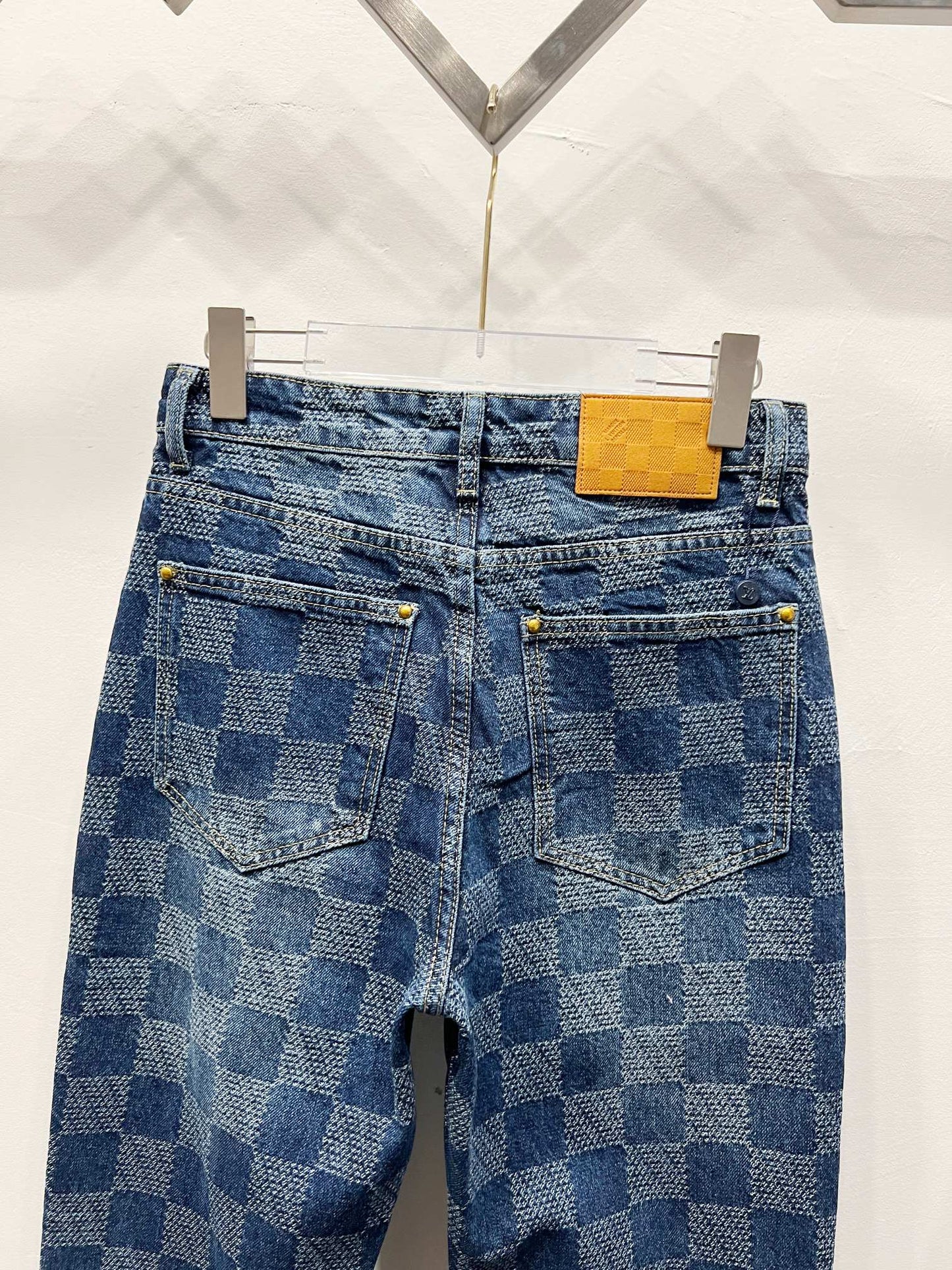 260323 New high-quality checkered denim trousers