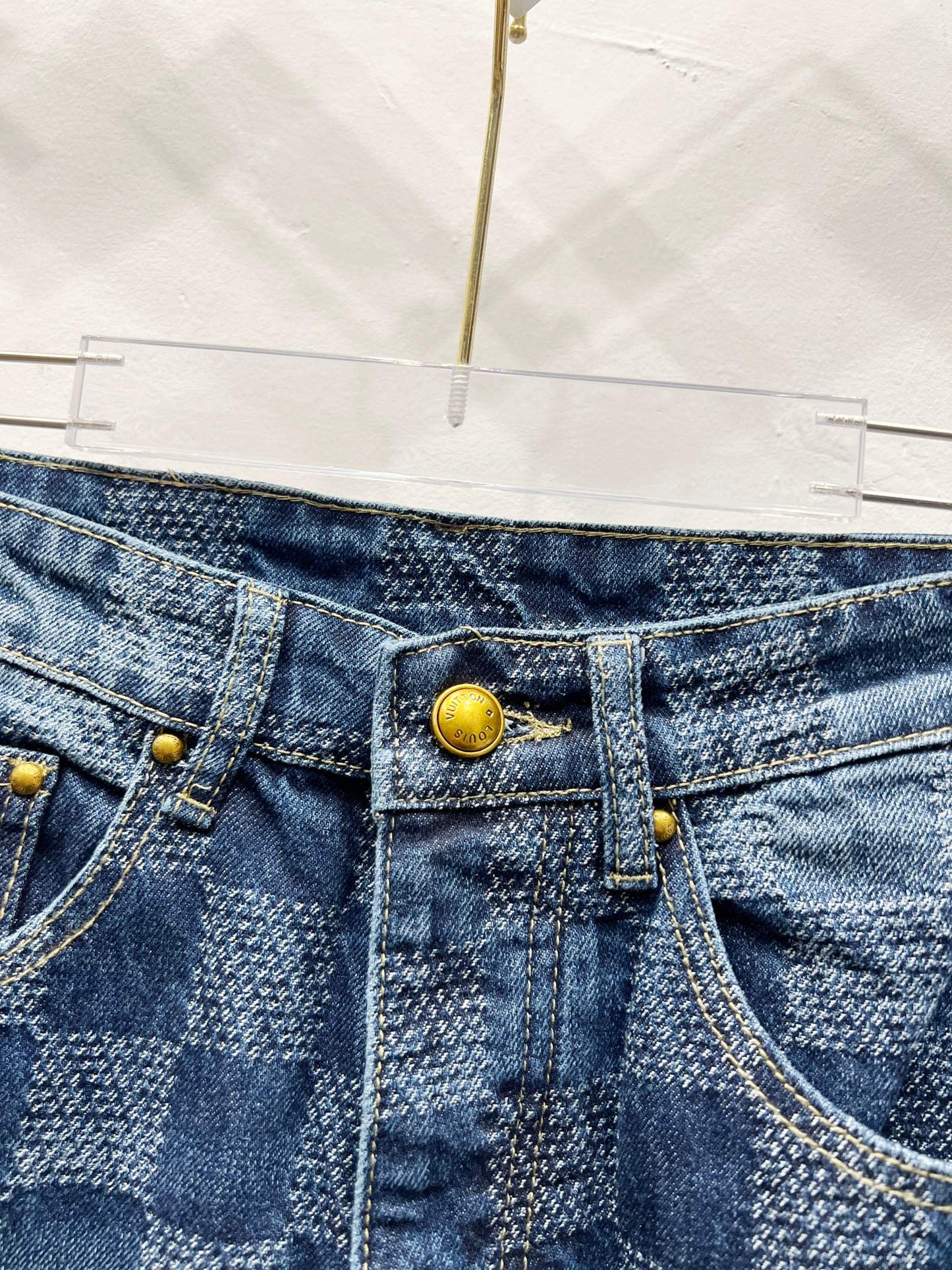 260323 New high-quality checkered denim trousers