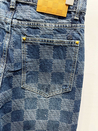 260323 New high-quality checkered denim trousers