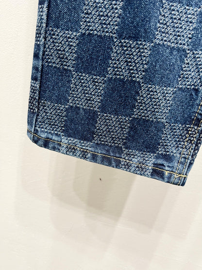 260323 New high-quality checkered denim trousers