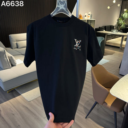 260323 New high-quality rainbow-patterned embroidered T-shirt