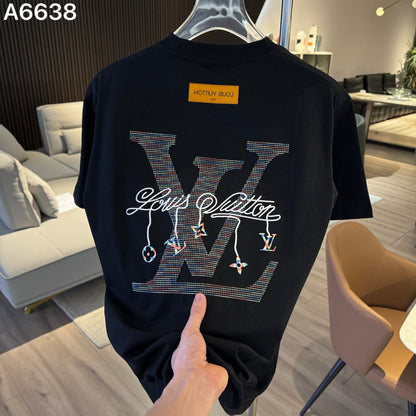 260323 New high-quality rainbow-patterned embroidered T-shirt