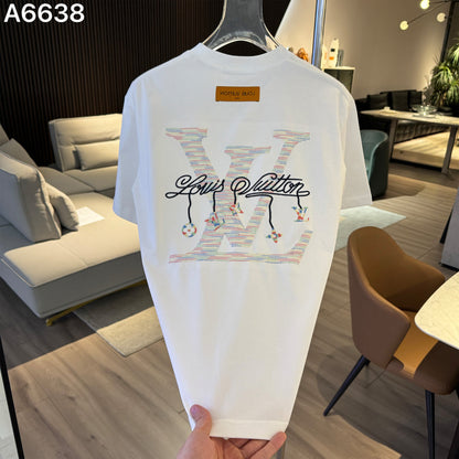 260323 New high-quality rainbow-patterned embroidered T-shirt
