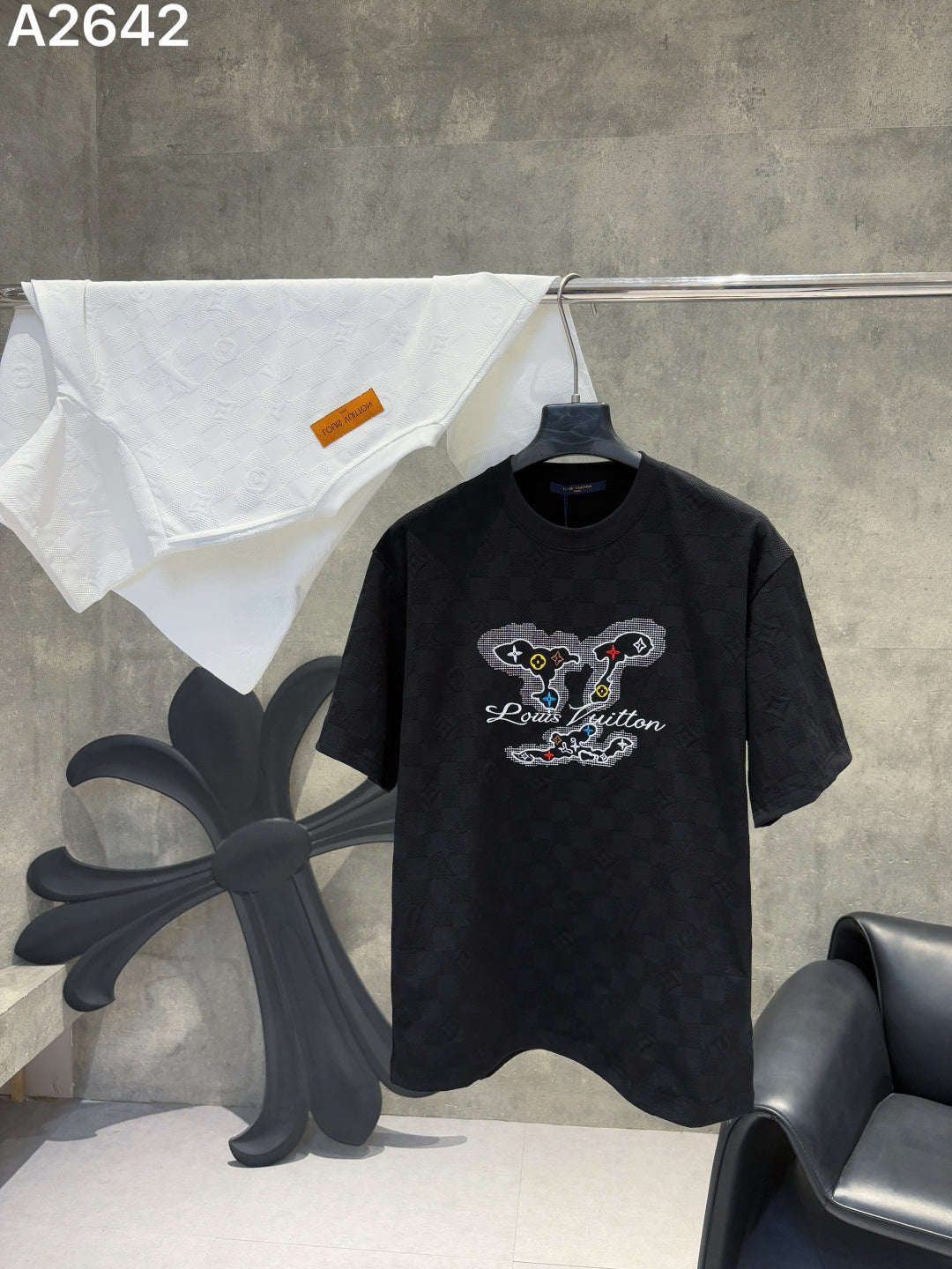 260323 New high-quality custom jacquard fabric embroidered T-shirt