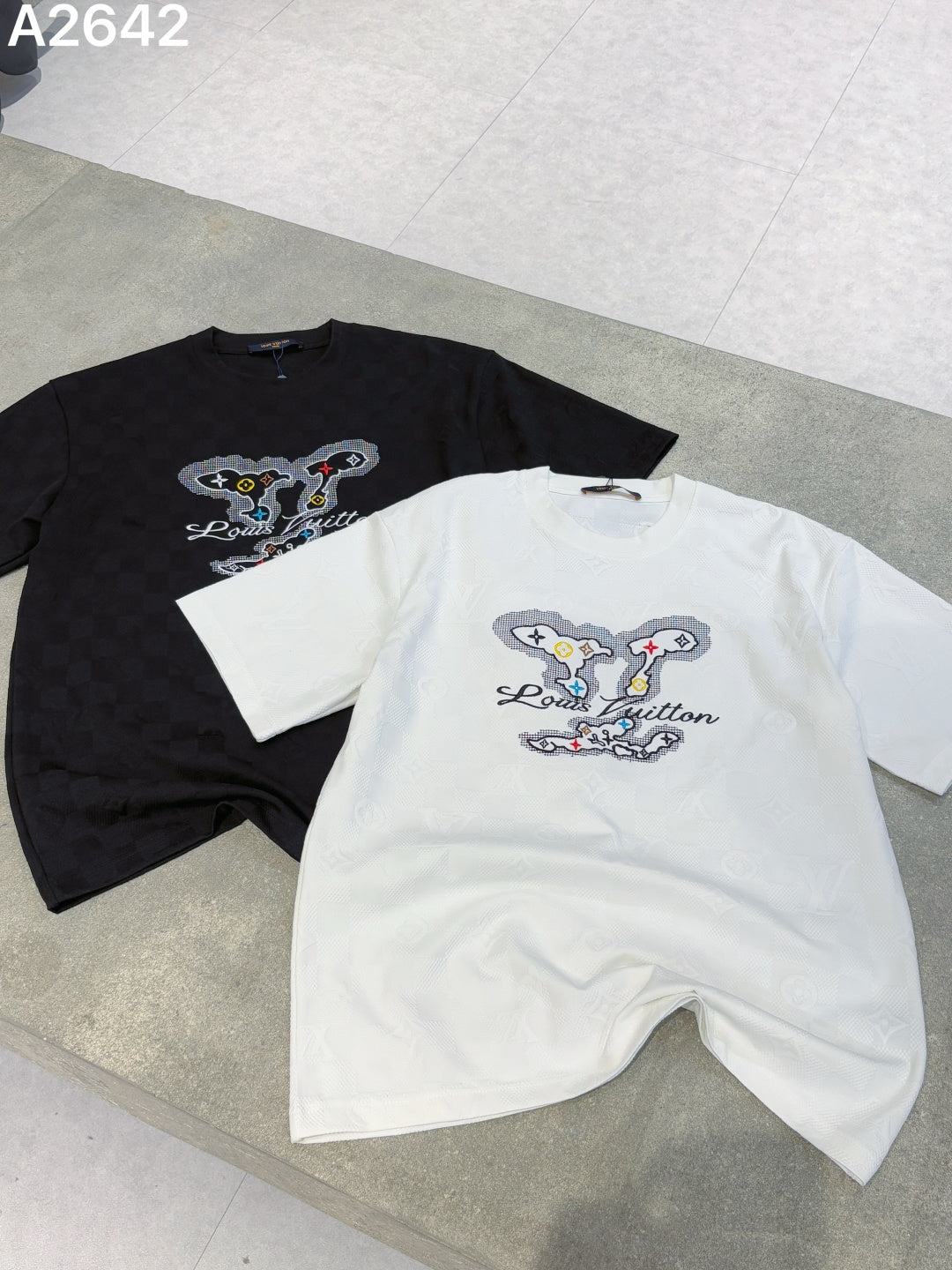 260323 New high-quality custom jacquard fabric embroidered T-shirt
