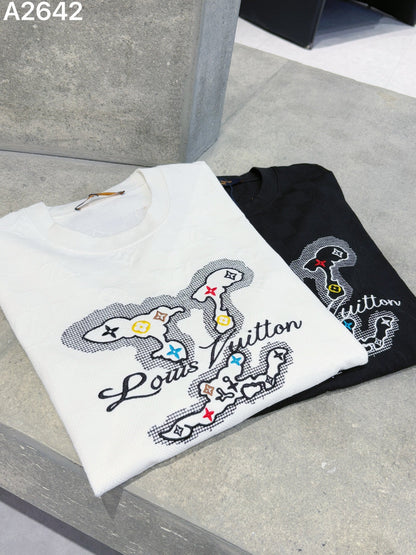 260323 New high-quality custom jacquard fabric embroidered T-shirt