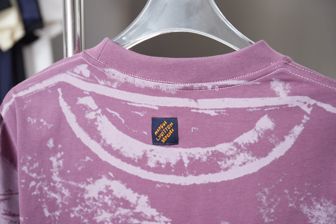 260323 New high-quality graffiti-overprinted print T-shirt