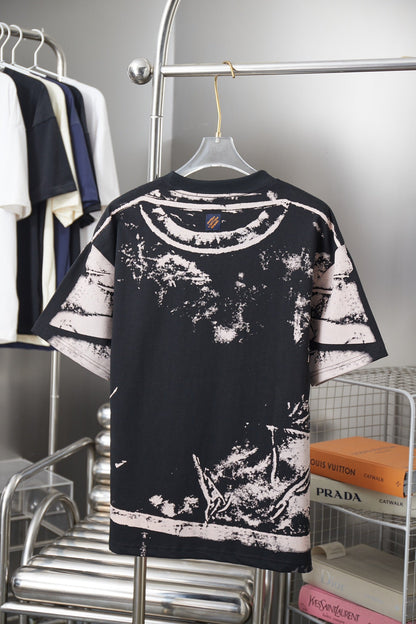 260323 New high-quality graffiti-overprinted print T-shirt