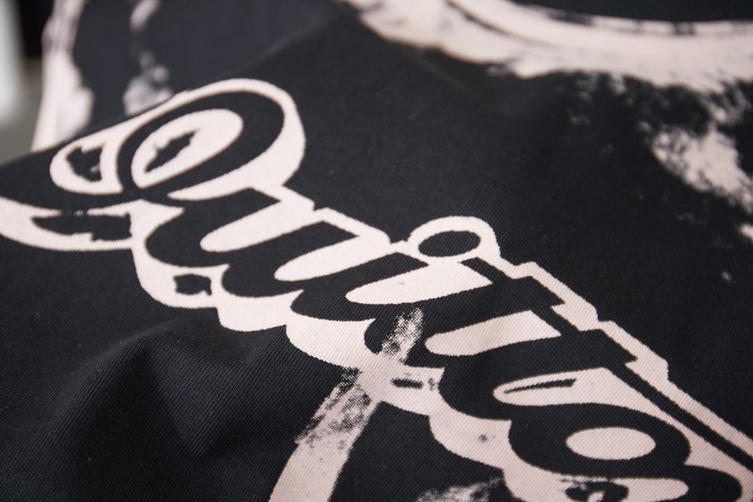 260323 New high-quality graffiti-overprinted print T-shirt