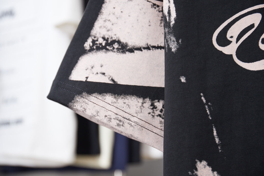 260323 New high-quality graffiti-overprinted print T-shirt