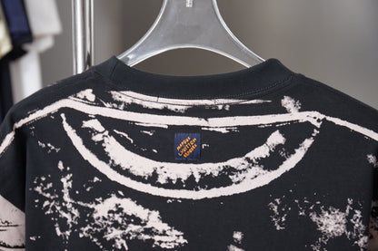 260323 New high-quality graffiti-overprinted print T-shirt