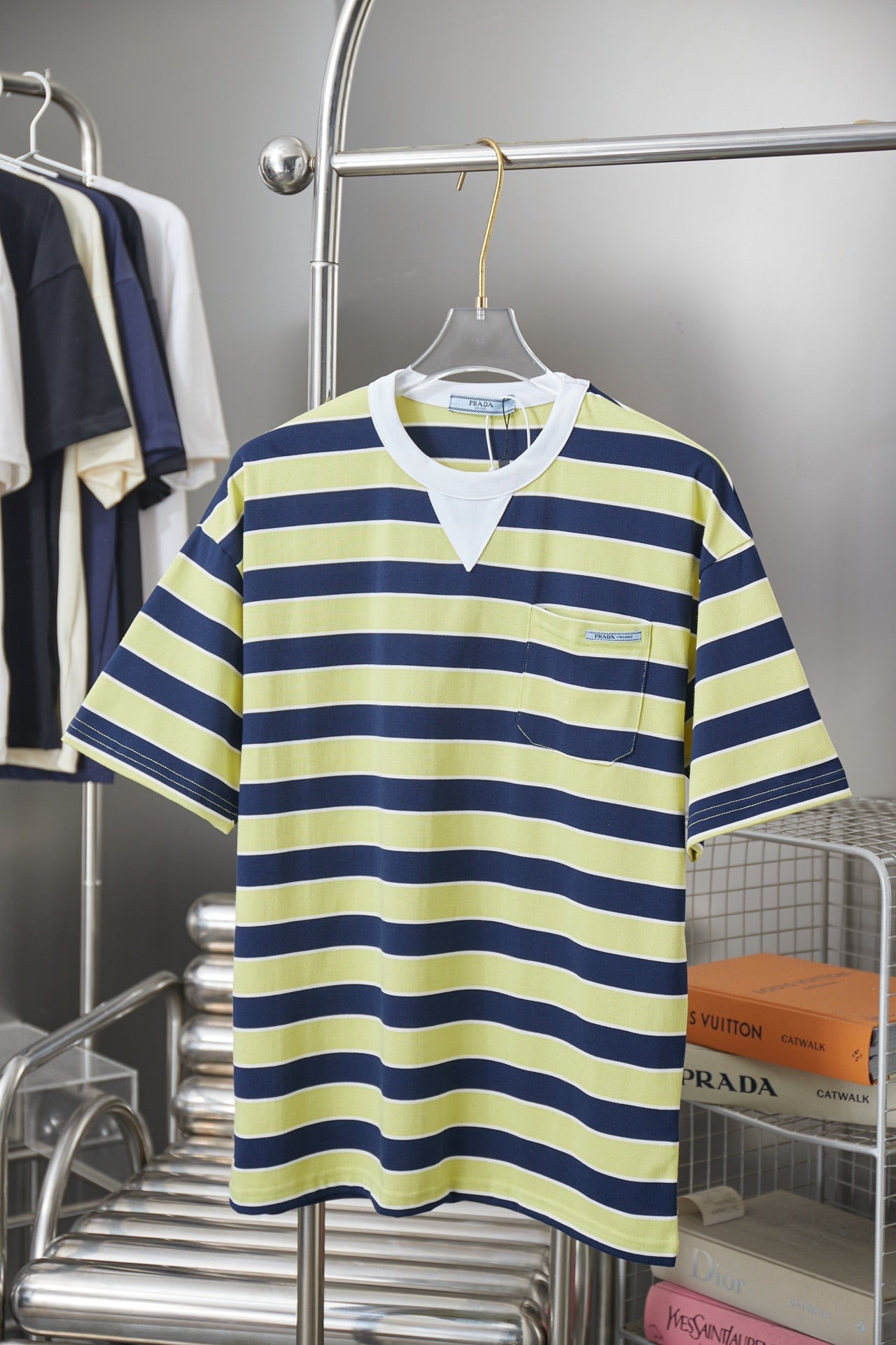 260323 New high-quality striped plain weave t-shirt