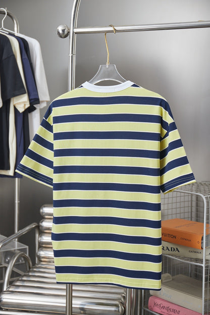 260323 New high-quality striped plain weave t-shirt