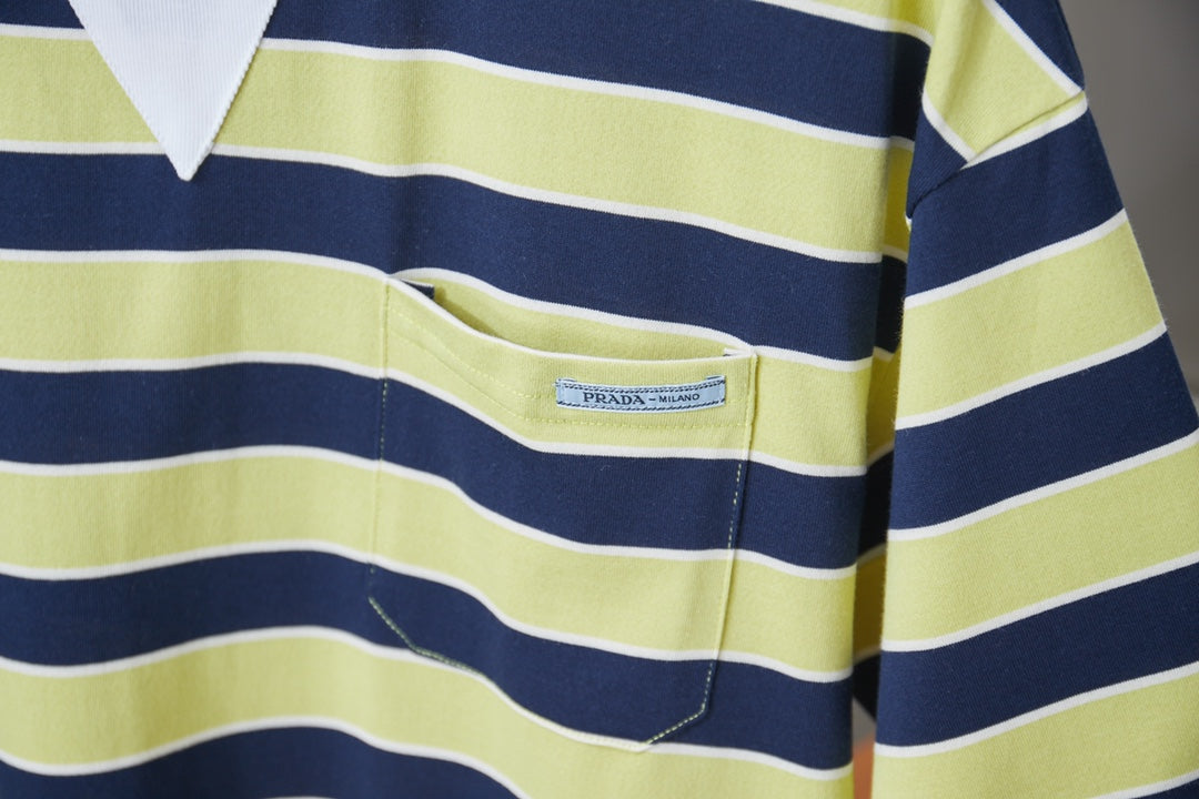 260323 New high-quality striped plain weave t-shirt