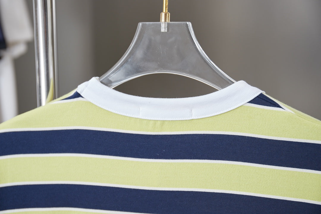 260323 New high-quality striped plain weave t-shirt