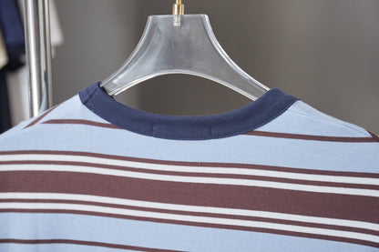 260323 New high-quality striped plain weave t-shirt