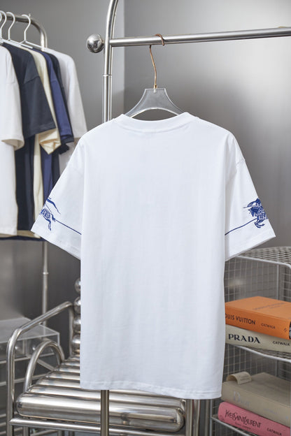 260323 New high-quality horse logo embroidered T-shirt