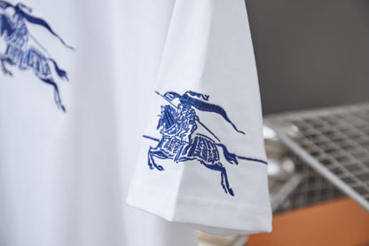260323 New high-quality horse logo embroidered T-shirt