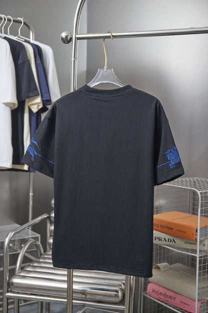 260323 New high-quality horse logo embroidered T-shirt
