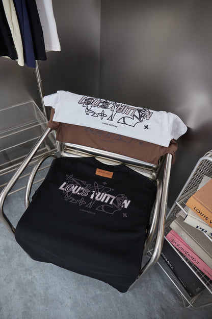 260323 New high-quality, feature-rich patchwork embroidered T-shirt