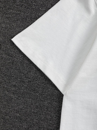 260415 New high-quality small logo embroidered simple T-shirt
