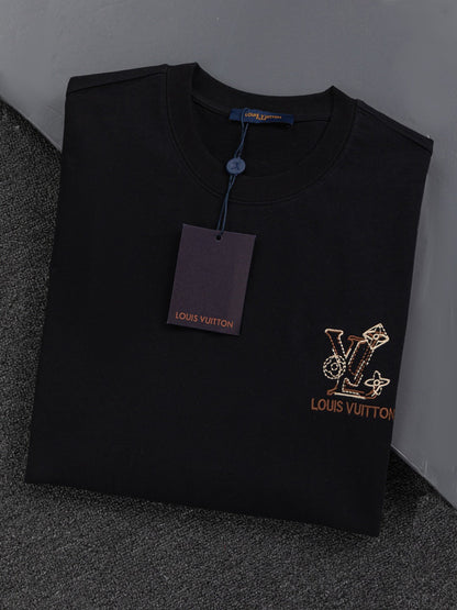 260415 New high-quality small logo embroidered simple T-shirt