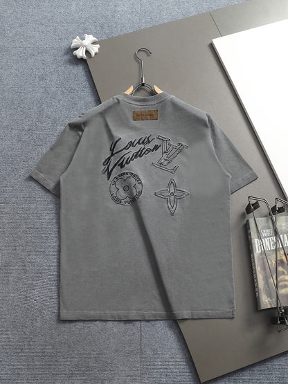 260415 New high-quality, high-grade embroidered and distressed T-shirt