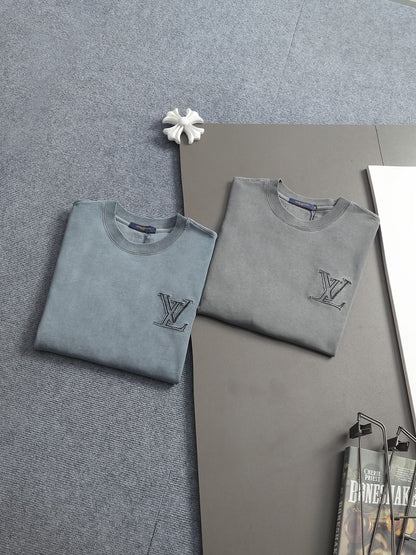 260415 New high-quality, high-grade embroidered and distressed T-shirt