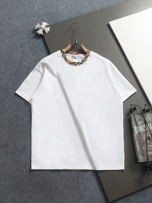 260415 New high-quality striped-neck simple T-shirt