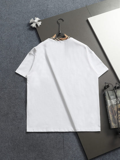 260415 New high-quality striped-neck simple T-shirt