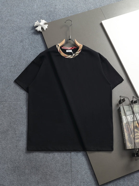 260415 New high-quality striped-neck simple T-shirt