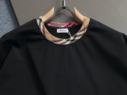 260415 New high-quality striped-neck simple T-shirt