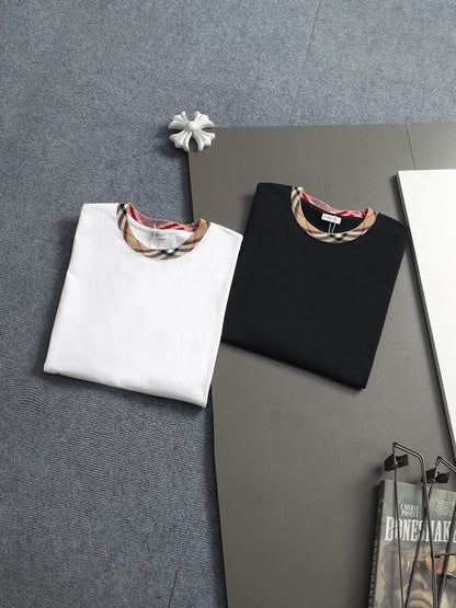 260415 New high-quality striped-neck simple T-shirt