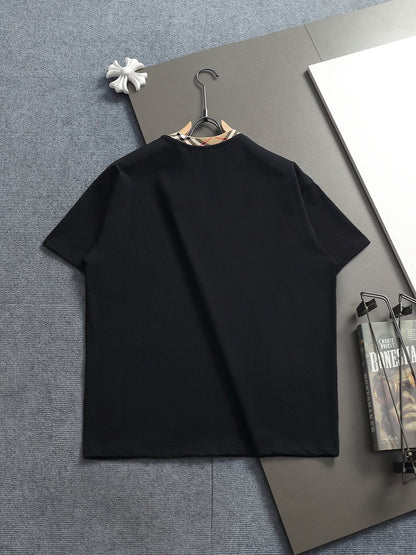 260415 New high-quality striped-neck simple T-shirt