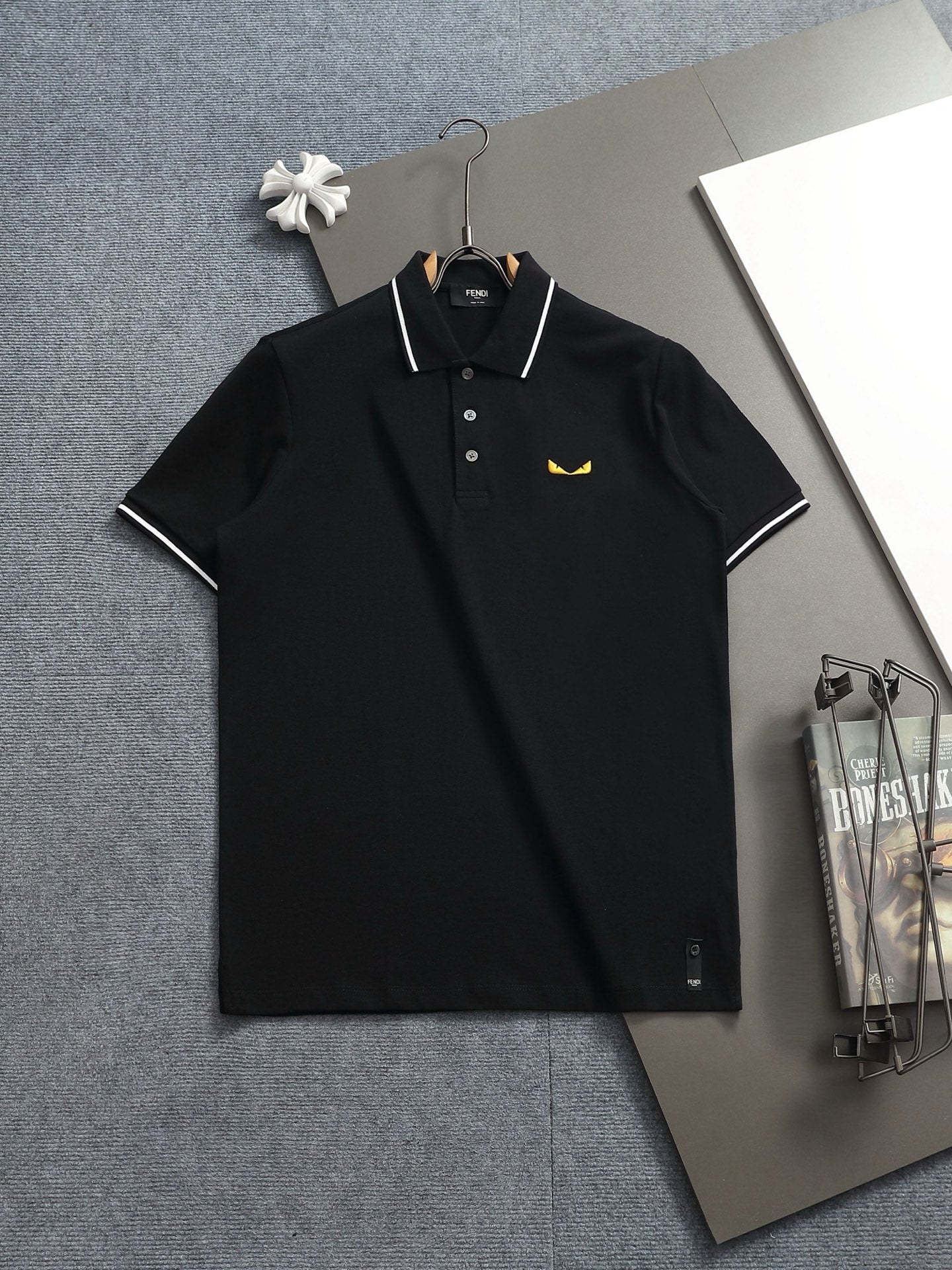 260415 New high-quality color-matched small icon polo shirt