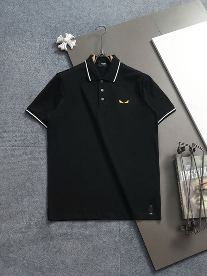 260415 New high-quality color-matched small icon polo shirt