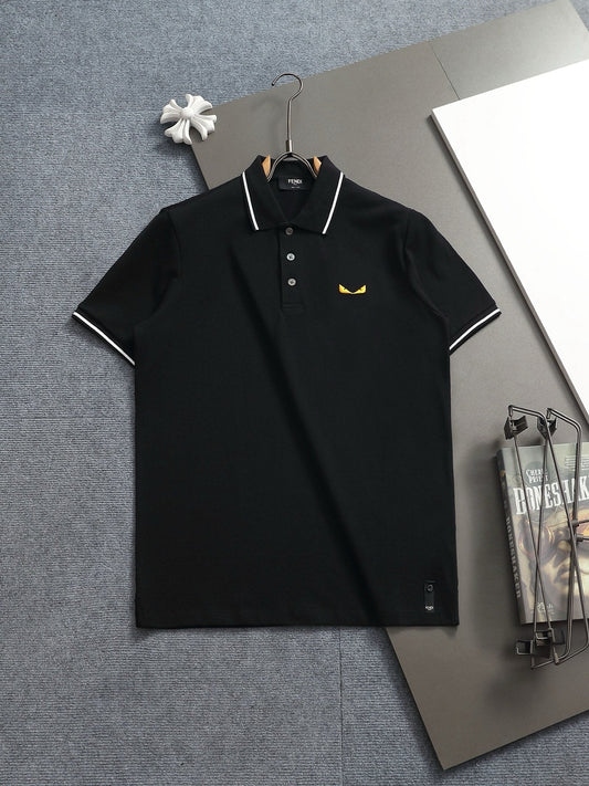 260415 New high-quality color-matched small icon polo shirt