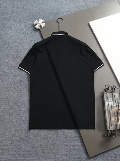 260415 New high-quality color-matched small icon polo shirt