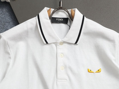 260415 New high-quality color-matched small icon polo shirt