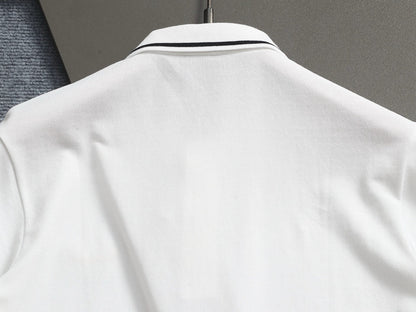 260415 New high-quality color-matched small icon polo shirt