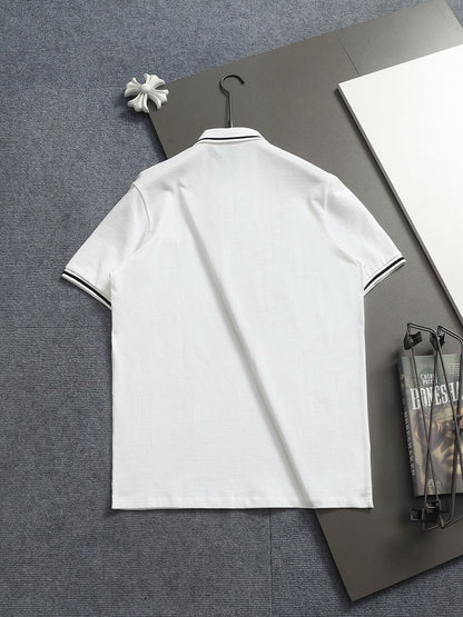 260415 New high-quality color-matched small icon polo shirt