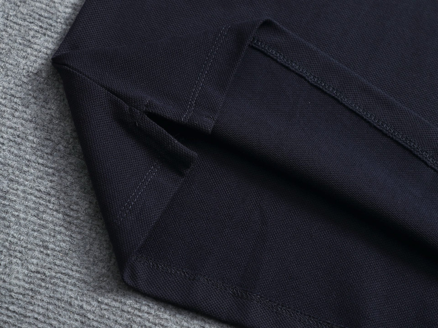 260415 New high-quality checked patchwork knit collar polo shirt