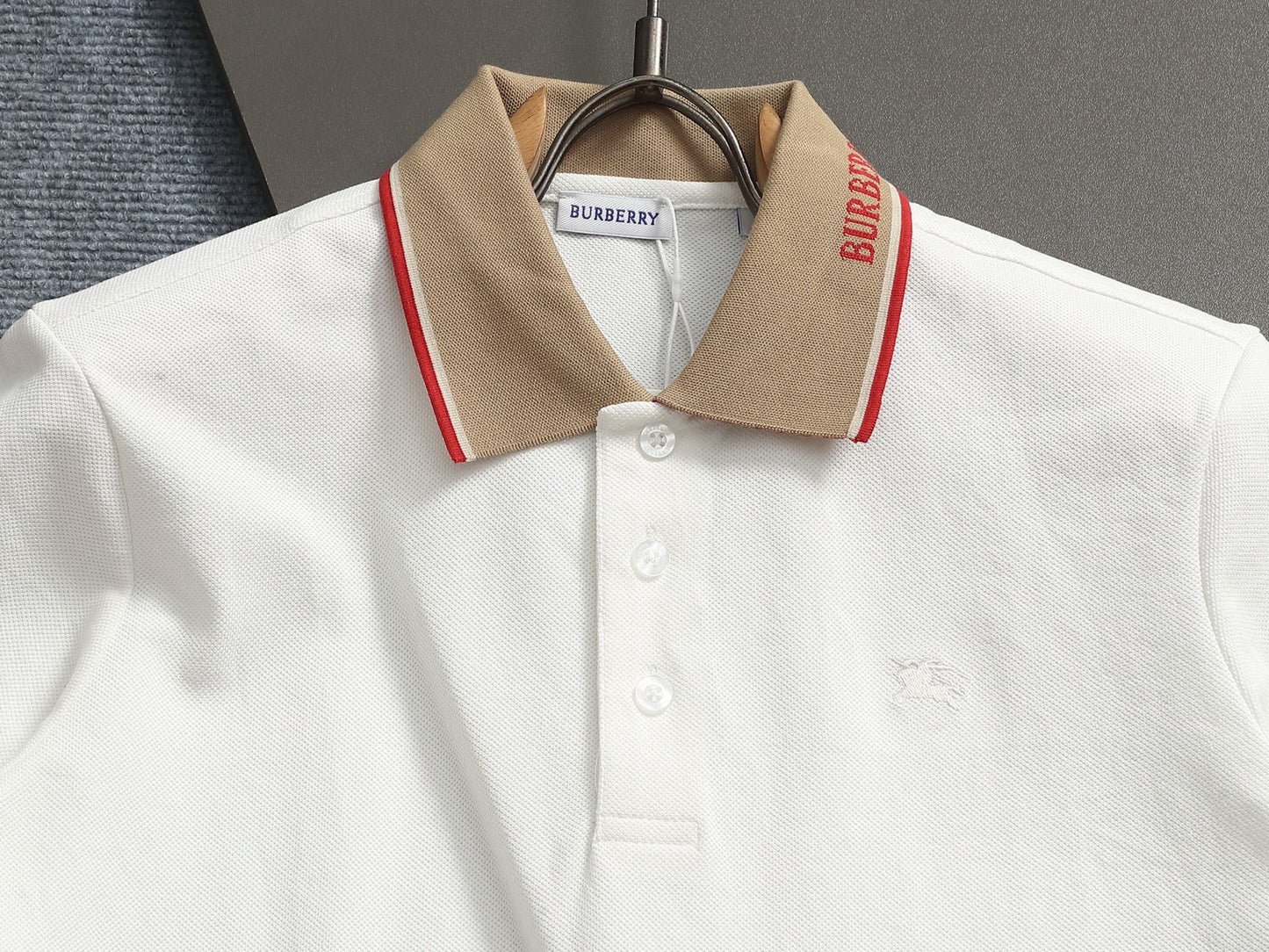 260415 New high-quality checked patchwork knit collar polo shirt