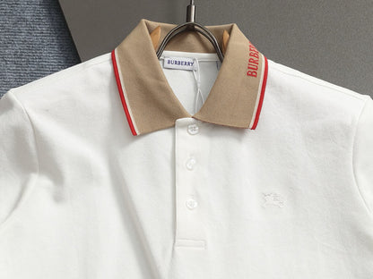 260415 New high-quality checked patchwork knit collar polo shirt