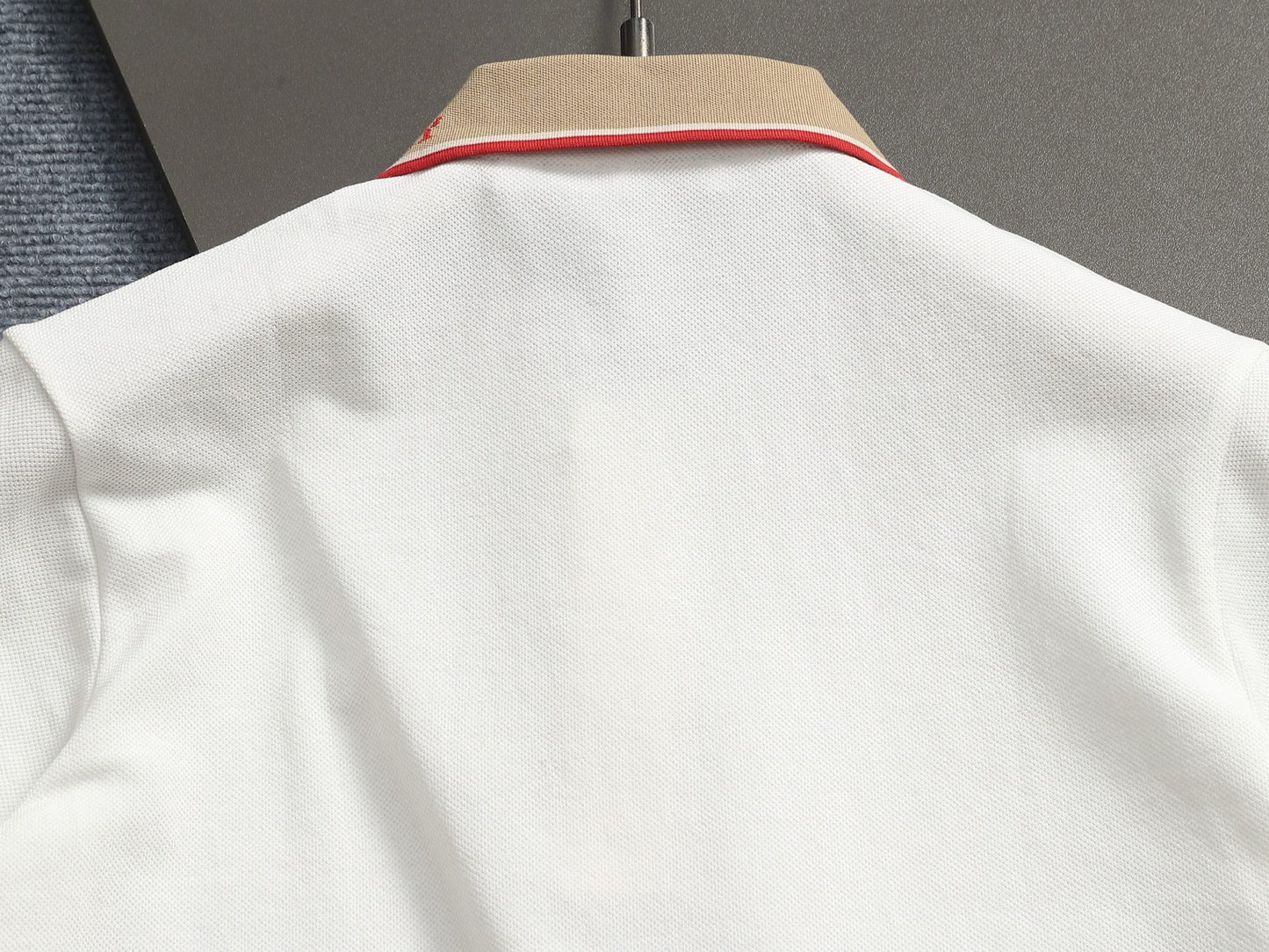 260415 New high-quality checked patchwork knit collar polo shirt