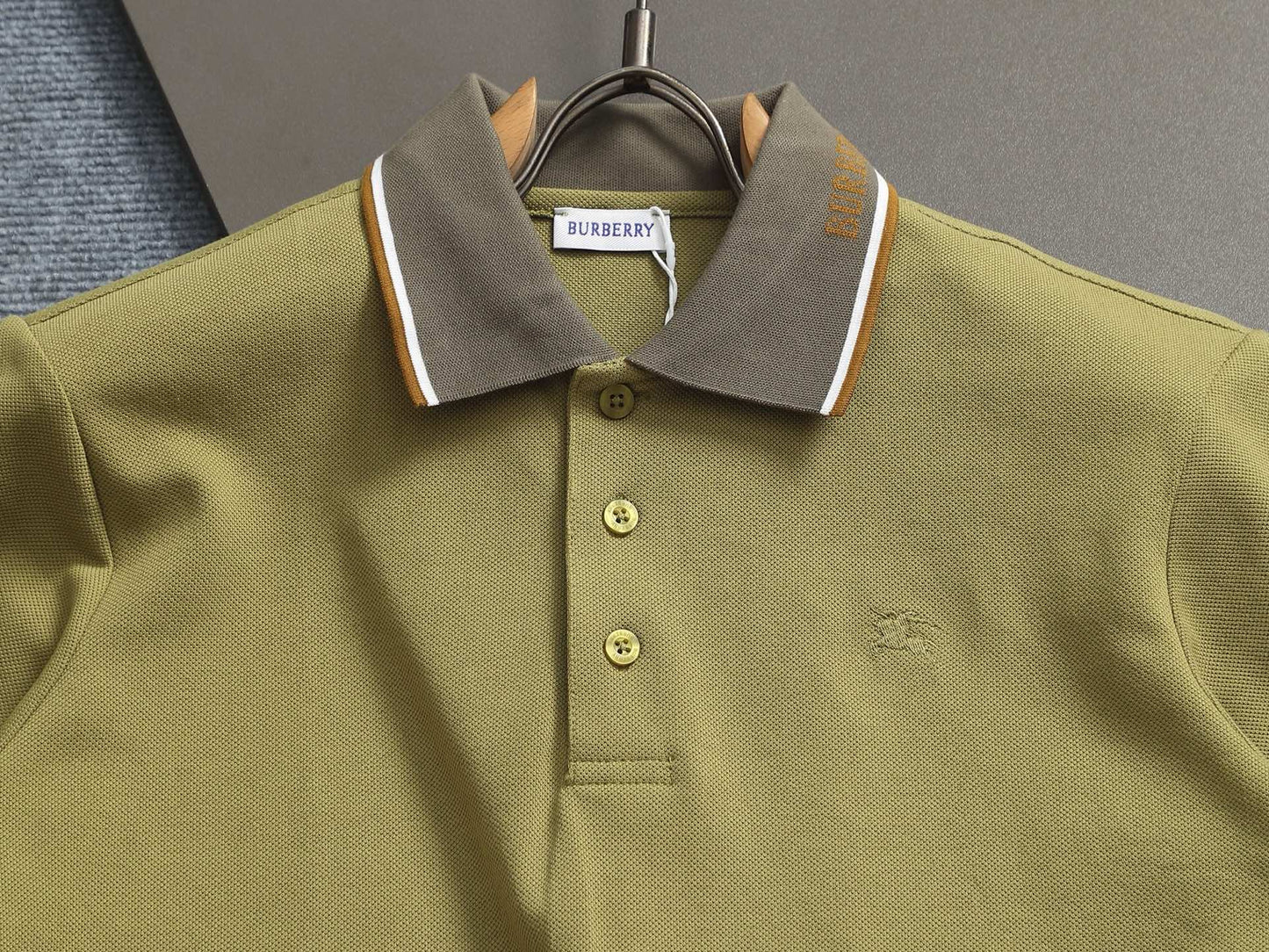 260415 New high-quality checked patchwork knit collar polo shirt