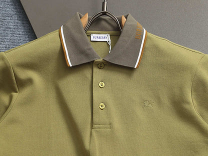 260415 New high-quality checked patchwork knit collar polo shirt