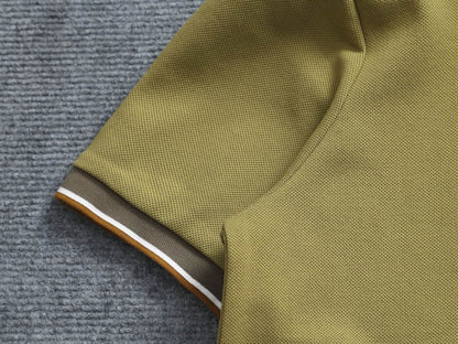 260415 New high-quality checked patchwork knit collar polo shirt
